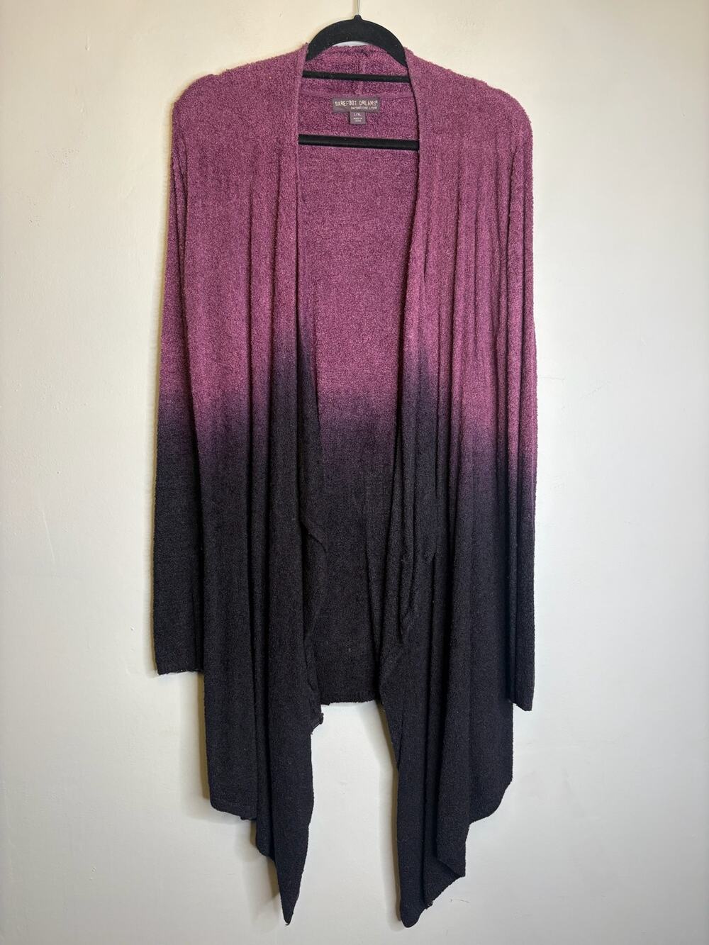 Barefoot Dreams Bamboo Chic Lite Open Cardigan Purple Magenta Size L/XL Soft